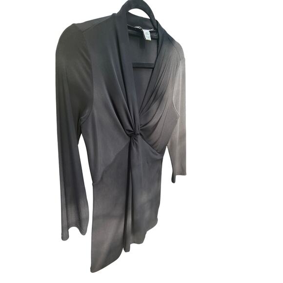 White House Black Market Women’s Small Twist Front 3/4 Sleeve Top Black - Picture 2 of 5